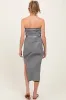 Black/White Striped Strapless Fitted Maternity Maxi Dress sold by Pinkblush