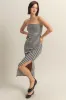 Black/White Striped Strapless Fitted Maternity Maxi Dress sold by Pinkblush