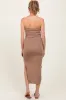 Taupe Strapless Fitted Maternity Maxi Dress sold by Pinkblush
