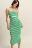 Green/White Striped Strapless Fitted Maternity Maxi Dress sold by Pinkblush