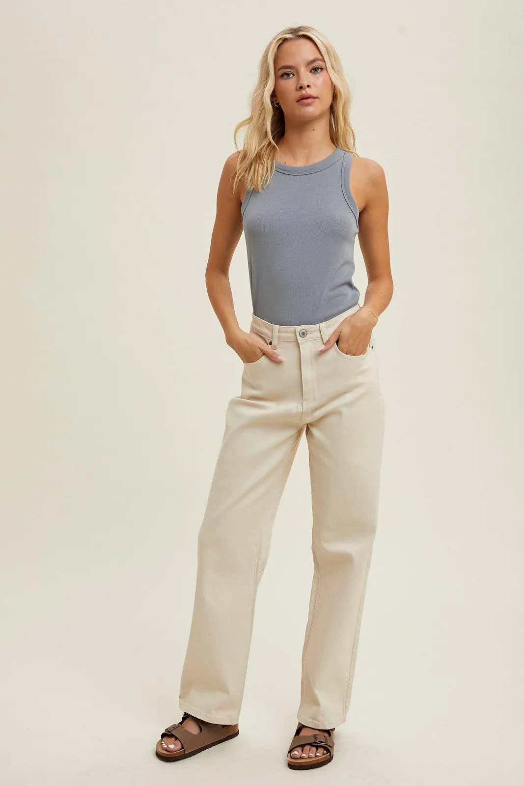 Grey Ribbed Basic Crew Neck Maternity Tank sold by Pinkblush product image thumbnail 4