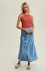 Rust Ribbed Basic Crew Neck Tank sold by Pinkblush