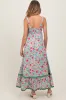 Blue Floral Contrast Wavy Trim Maternity Maxi Dress sold by Pinkblush