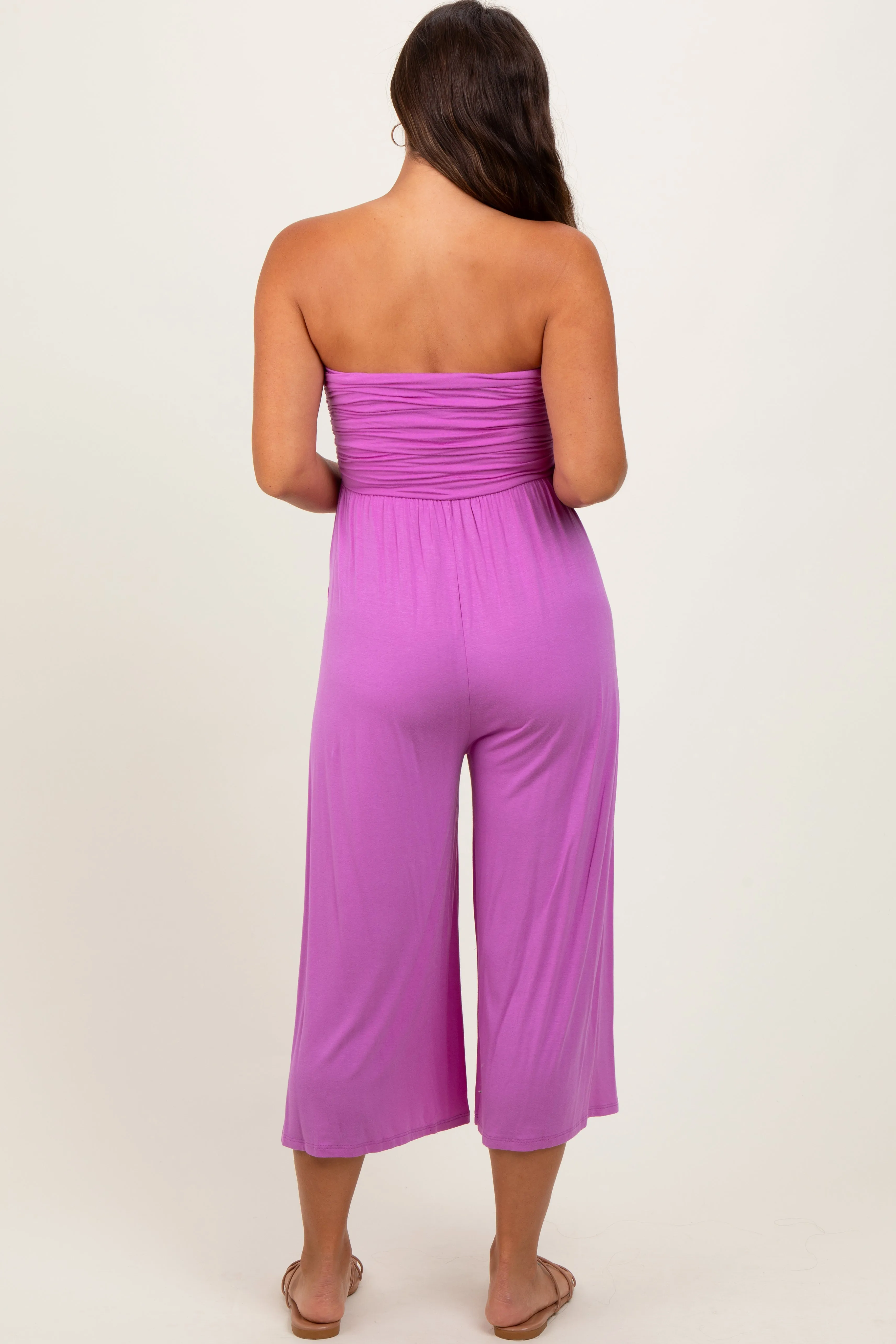 Lavender Double Layered Strapless Tube Top Maternity Jumpsuit sold by Pinkblush product image thumbnail 4