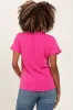 Fuchsia Ribbed Notched Neckline Maternity Top sold by Pinkblush