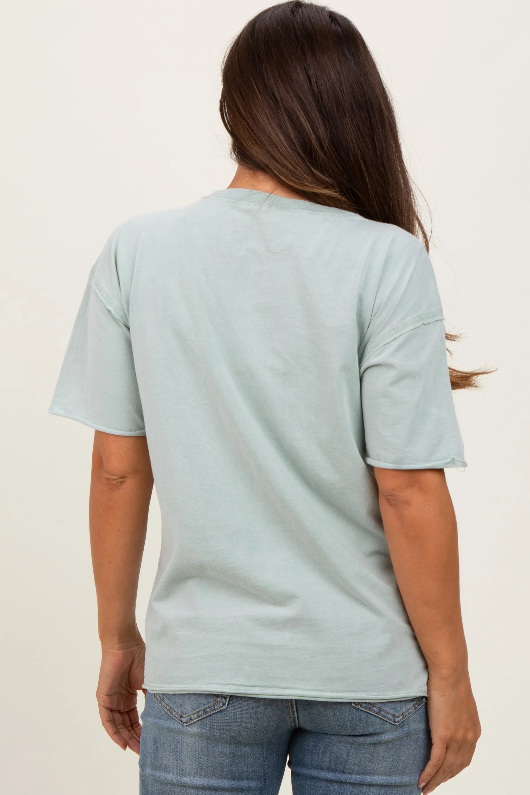Sage Short Sleeve Front Pocket Tunic Maternity Top sold by Pinkblush product image thumbnail 3
