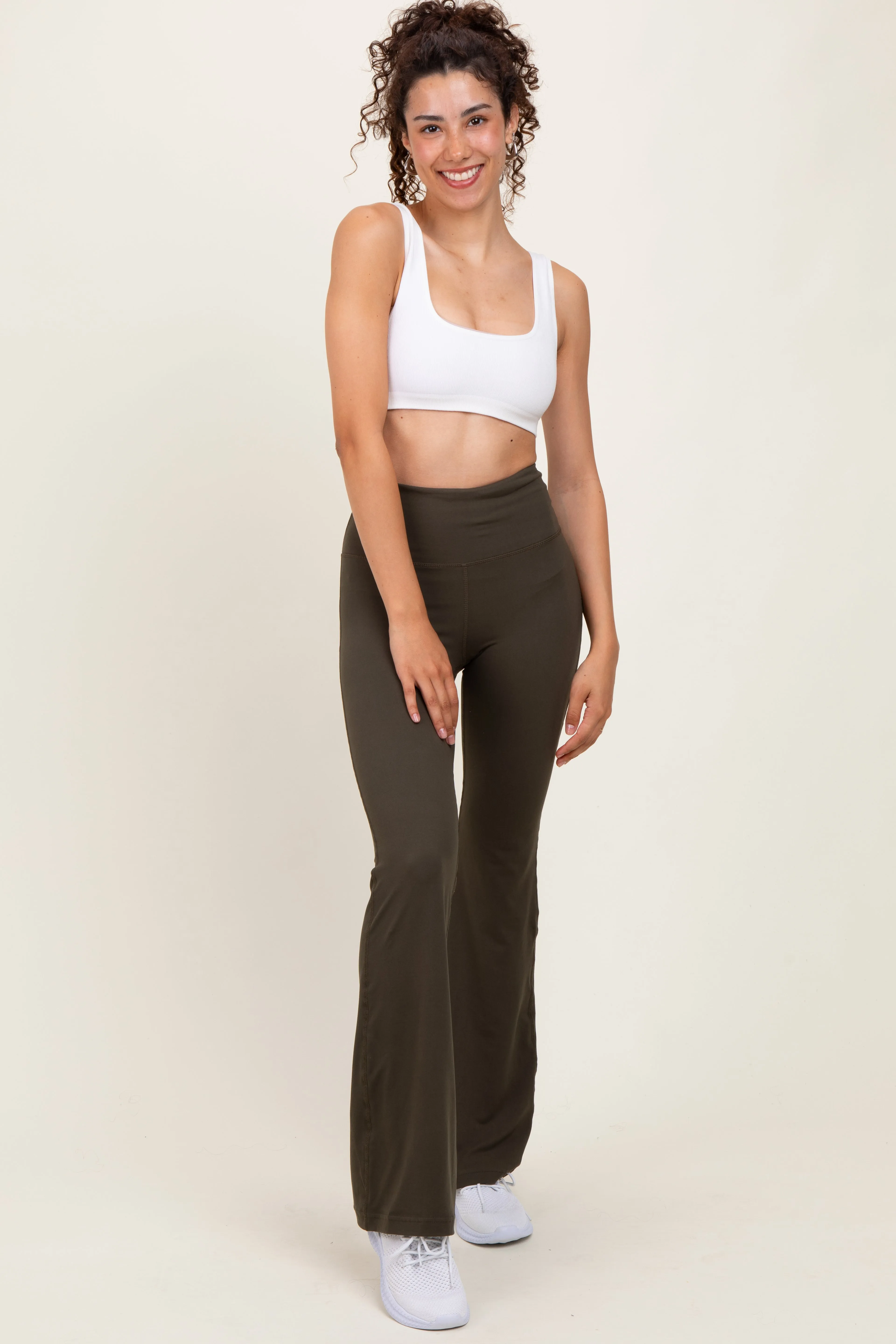 Olive Flared Leggings sold by Pinkblush product image thumbnail 2