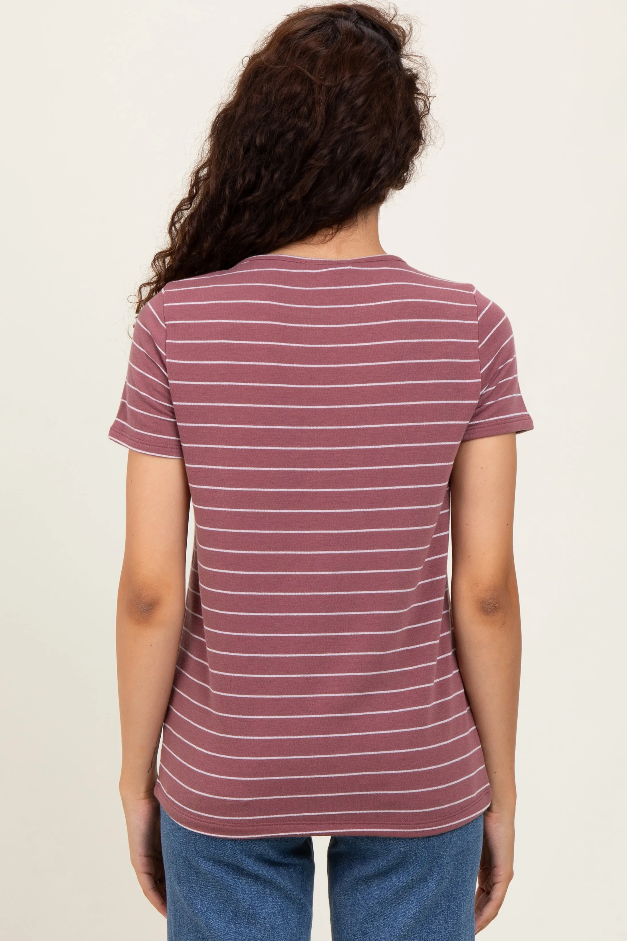 Rust Striped Button Shoulder Detail Top sold by Pinkblush product image thumbnail 4
