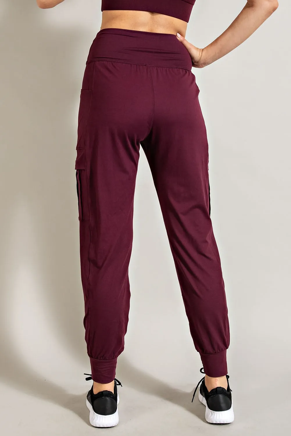 Burgundy Cargo Pocket Jogger Pants sold by Pinkblush product image thumbnail 2