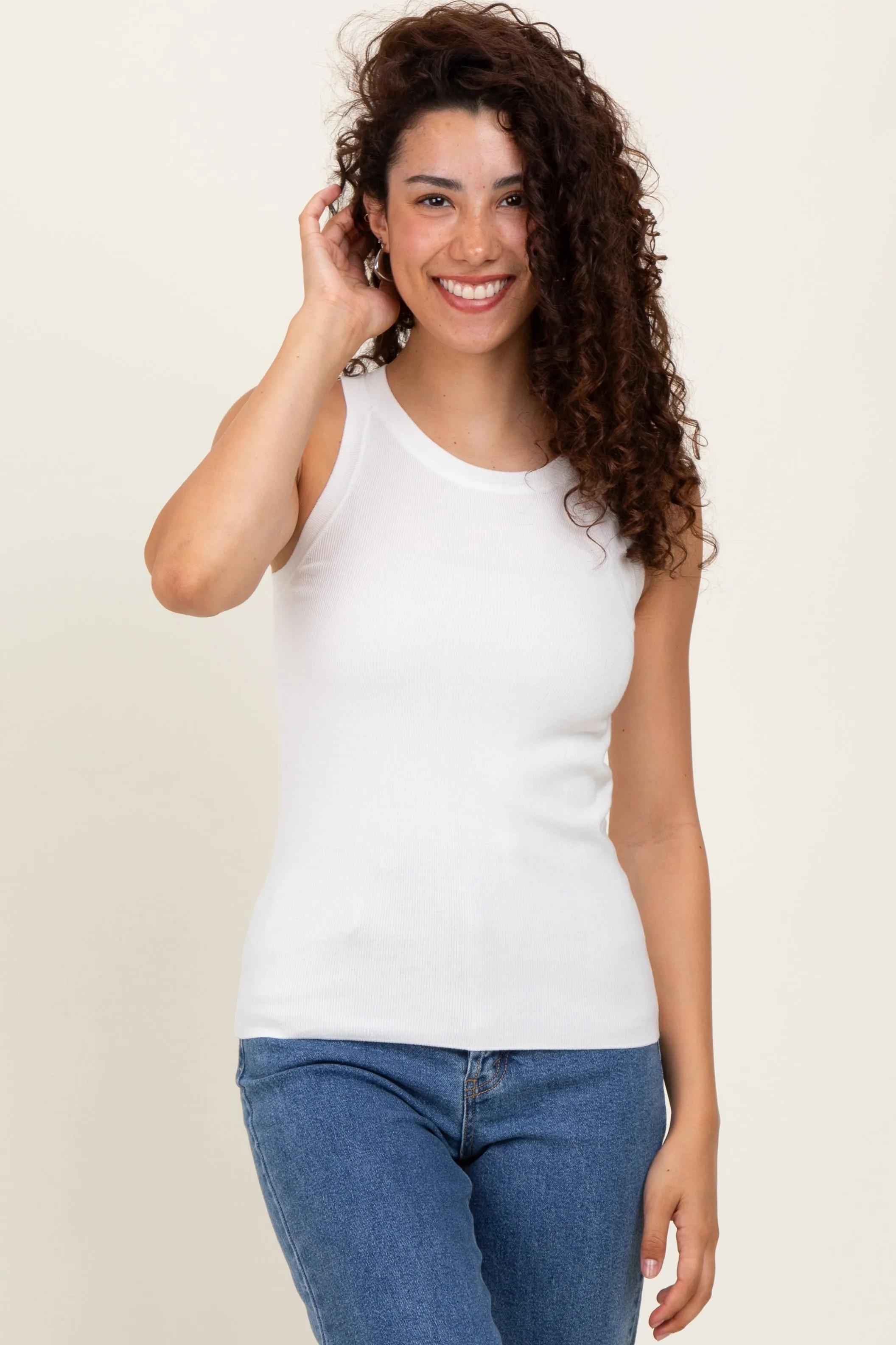 Ivory Knit Tank Top sold by Pinkblush product image thumbnail 2