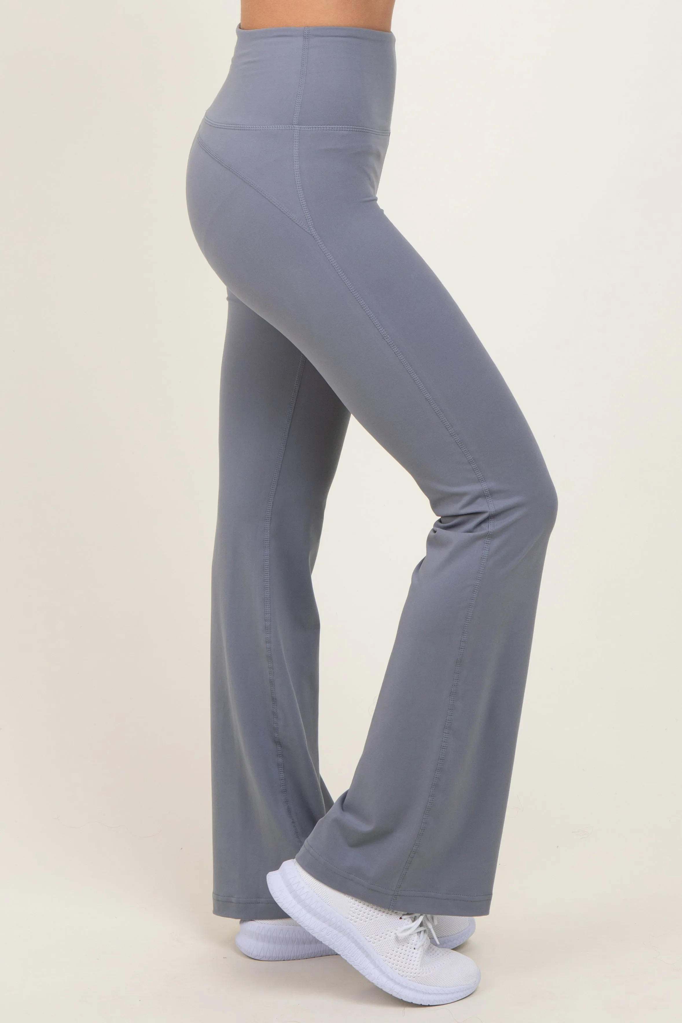 Light Grey Flared Leggings sold by Pinkblush product image thumbnail 3