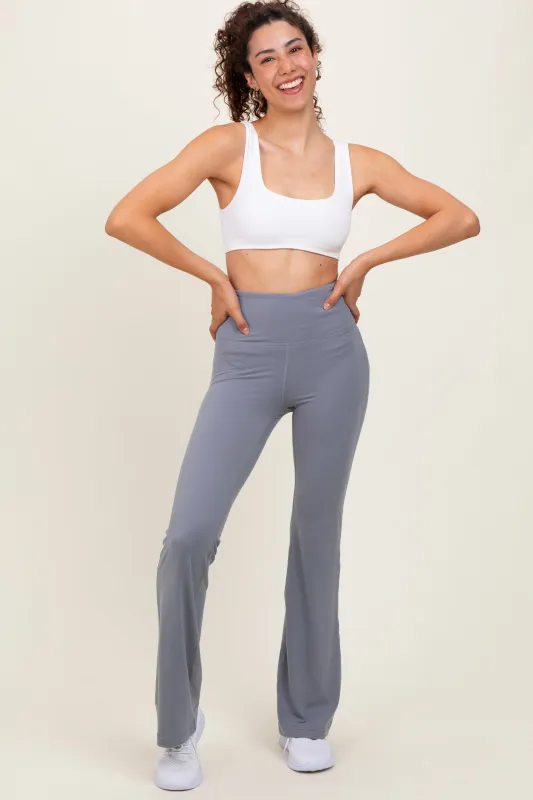 Light Grey Flared Leggings sold by Pinkblush