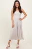 Beige Double Layered Strapless Tube Top Maternity Jumpsuit sold by Pinkblush