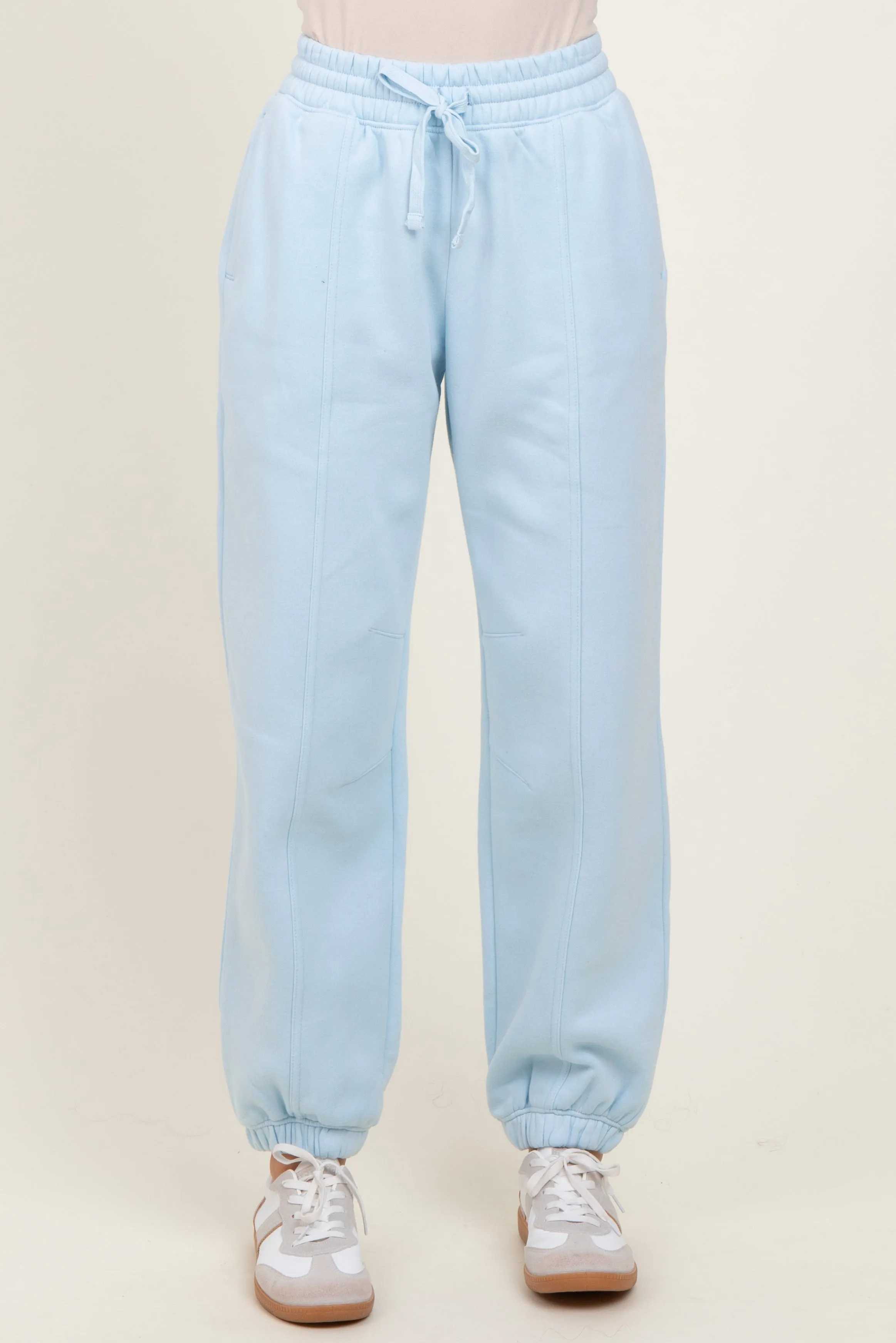 Light Blue Drawstring Relaxed Fit Sweatpants sold by Pinkblush product image thumbnail 3