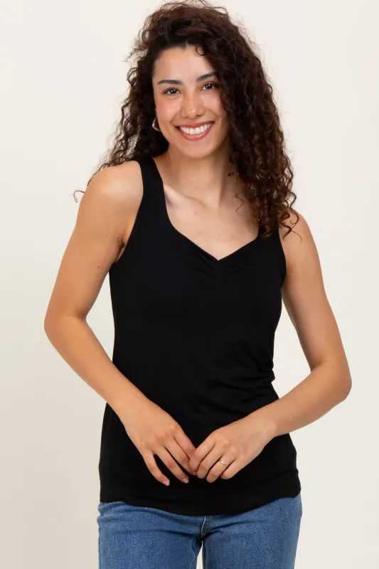 Black Sweetheart Sleeveless Top sold by Pinkblush