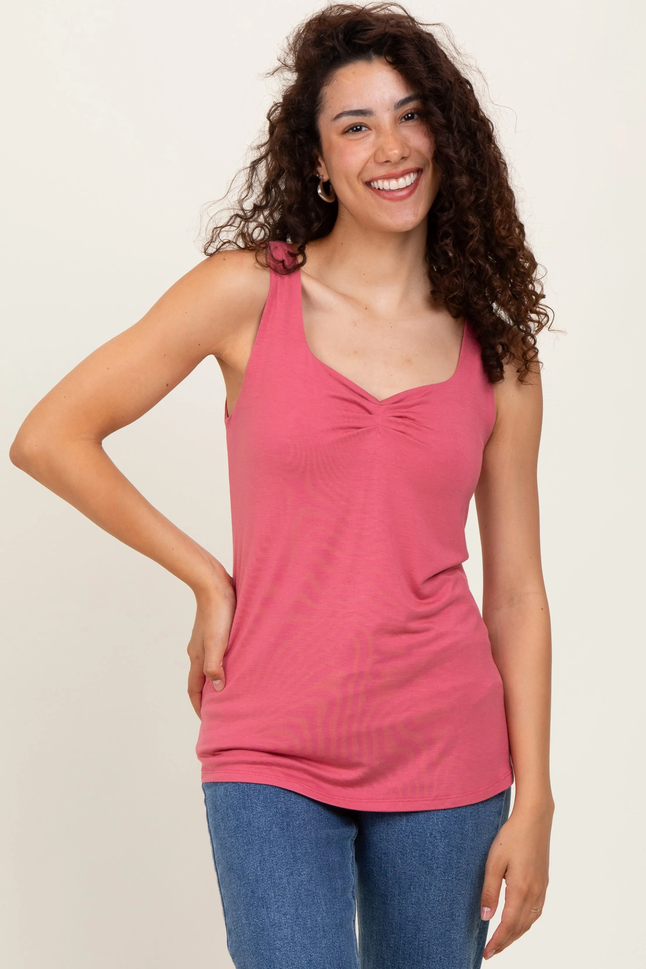 Mauve Sweetheart Sleeveless Top sold by Pinkblush