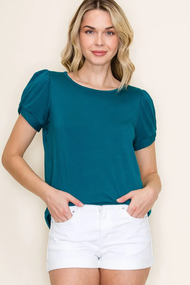 Teal Twisted Short Sleeve Top sold by Pinkblush product image thumbnail 3