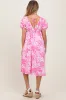 Pink Floral Woven Short Sleeve Maternity Mini Dress sold by Pinkblush