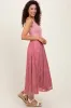 Mauve Solid Tank Top Lace Skirt Midi Dress sold by Pinkblush