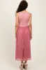 Mauve Solid Tank Top Lace Skirt Midi Dress sold by Pinkblush