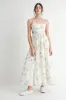 Blue Floral Scallop Edge Back Cutout Maxi Dress sold by Pinkblush