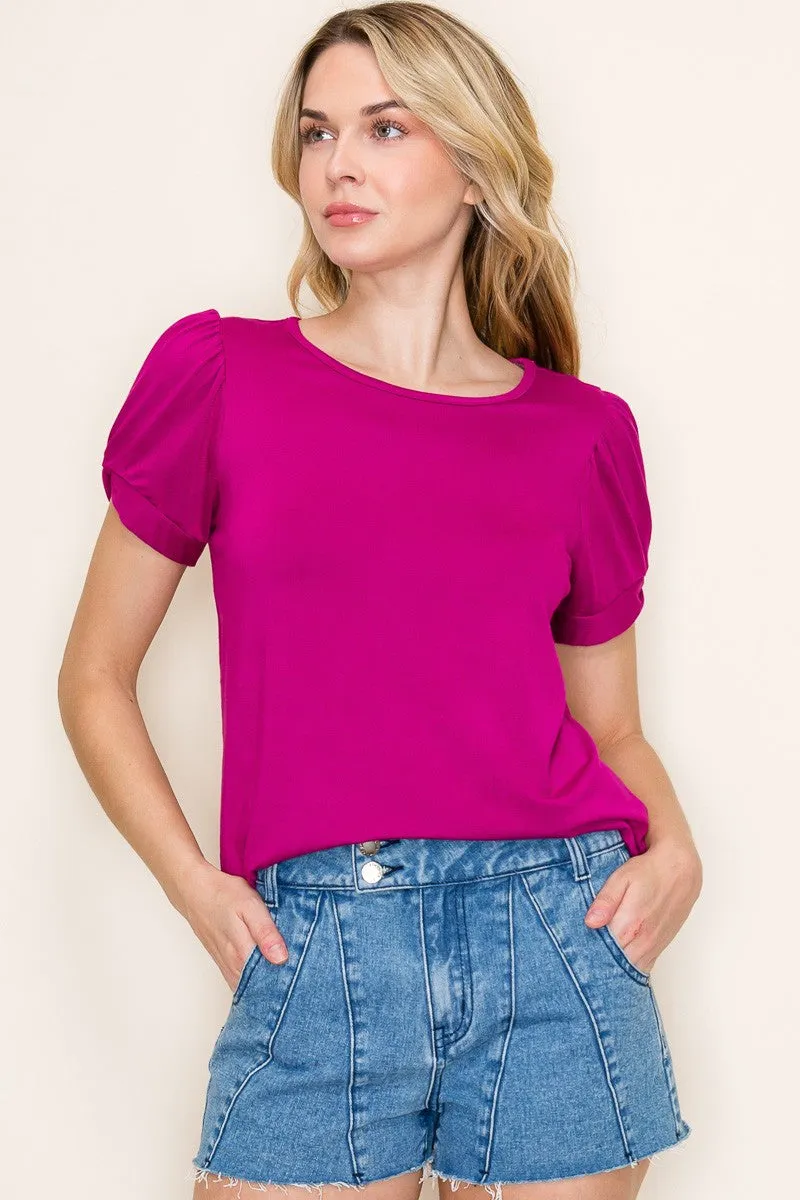 Magenta Twisted Short Sleeve Top sold by Pinkblush product image thumbnail 3