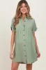 Sage Dolman Sleeve Linen Maternity Shirt Dress sold by Pinkblush