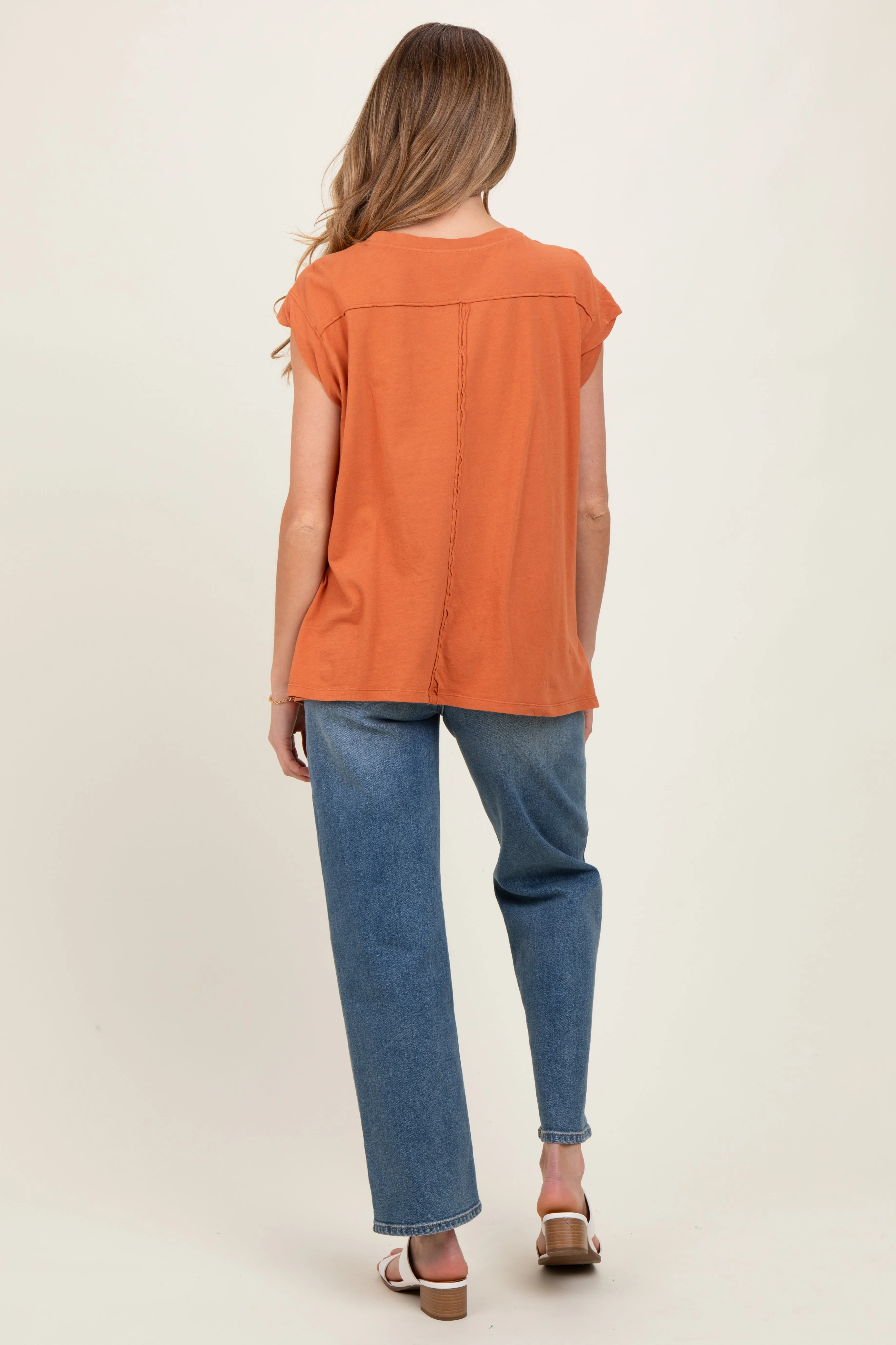 Rust Soft Oversized Maternity Top sold by Pinkblush product image thumbnail 3