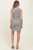 Navy Striped Sleeveless Side Tie Maternity Mini Dress sold by Pinkblush