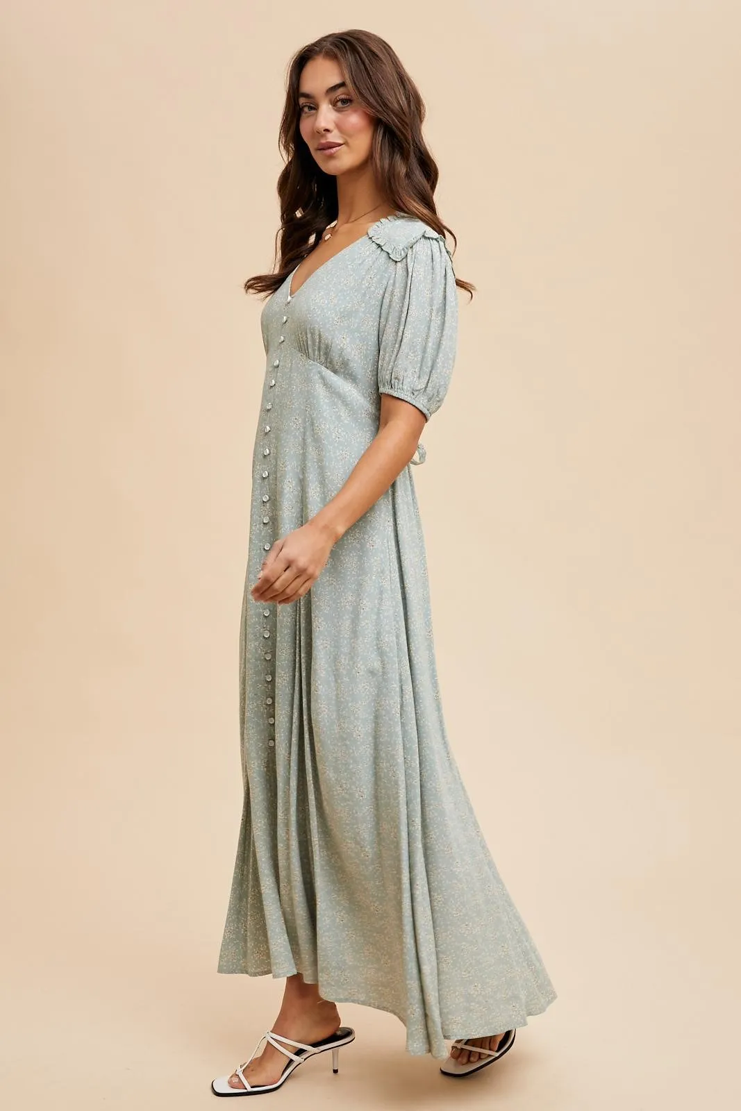 Sage Floral Button Down Maternity Dress sold by Pinkblush product image thumbnail 3