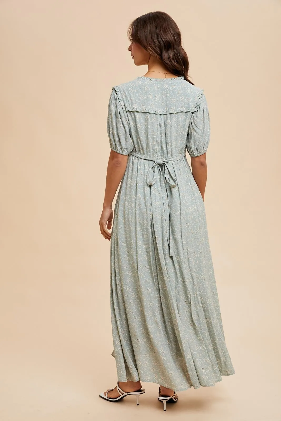 Sage Floral Button Down Maternity Dress sold by Pinkblush product image thumbnail 4