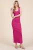 Fuchsia Ribbed Basic Maternity Maxi Dress sold by Pinkblush