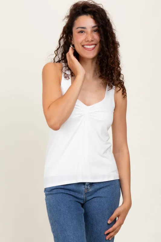 Ivory Sweetheart Sleeveless Top sold by Pinkblush