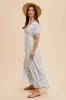 Light Blue Floral Button Down Maternity Dress sold by Pinkblush