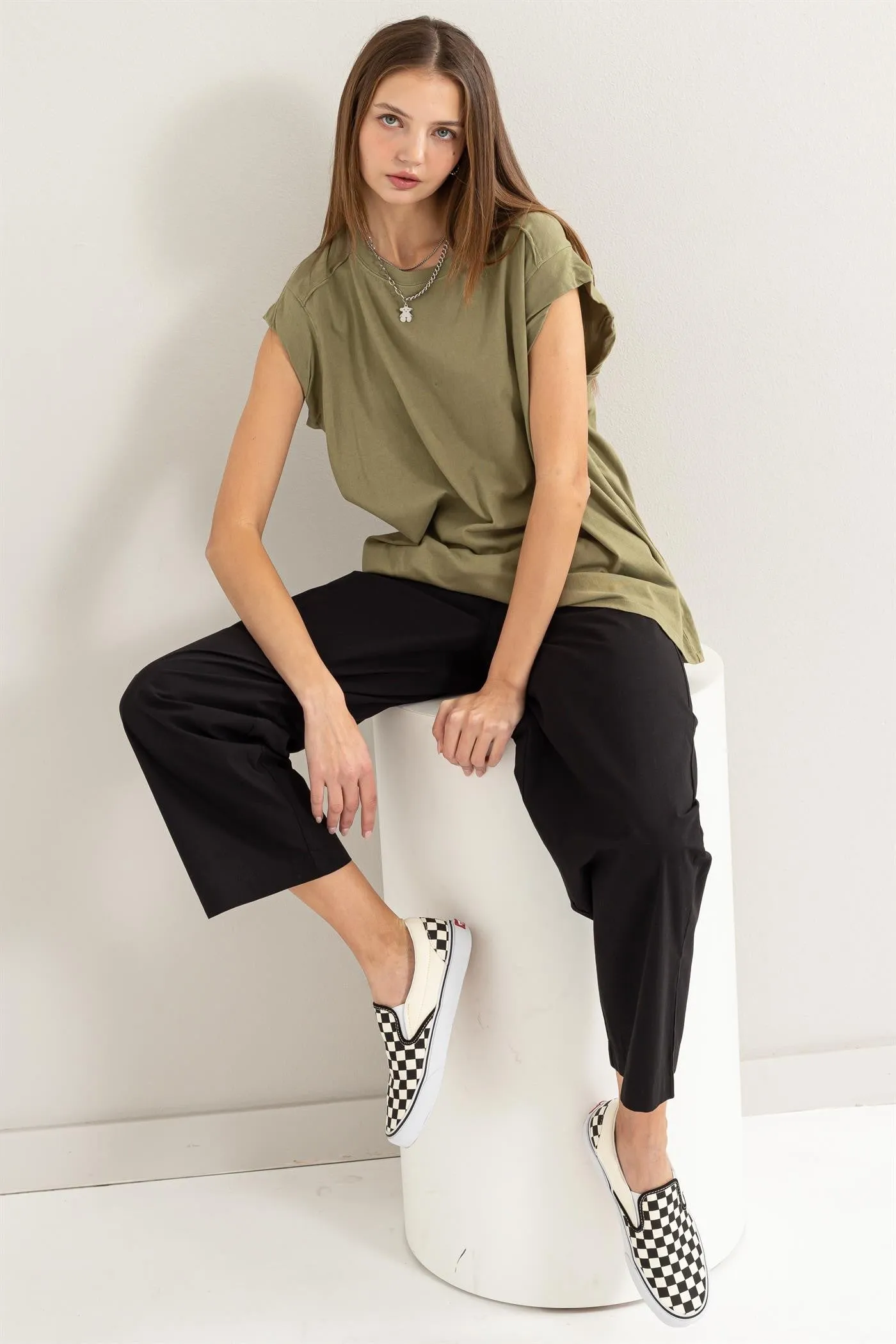Olive Soft Oversized Top sold by Pinkblush product image thumbnail 4