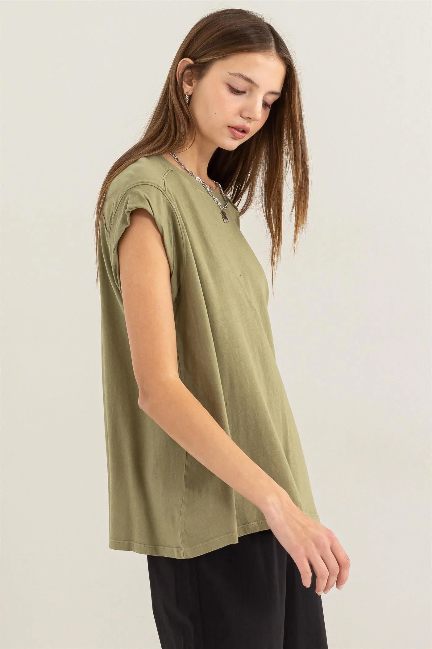 Olive Soft Oversized Top sold by Pinkblush product image thumbnail 2