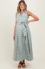 Light Olive Plaid Sleeveless Sash Tie Maternity Shirt Dress sold by Pinkblush