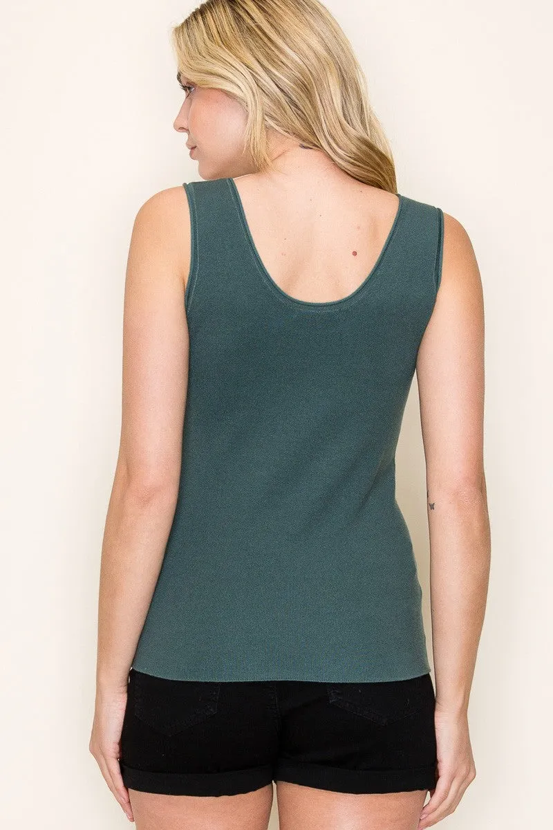 Forest Green Knit Sleeveless Top sold by Pinkblush product image thumbnail 4