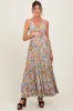 Mint Green Floral Twist Front Cutout Maternity Maxi Dress sold by Pinkblush