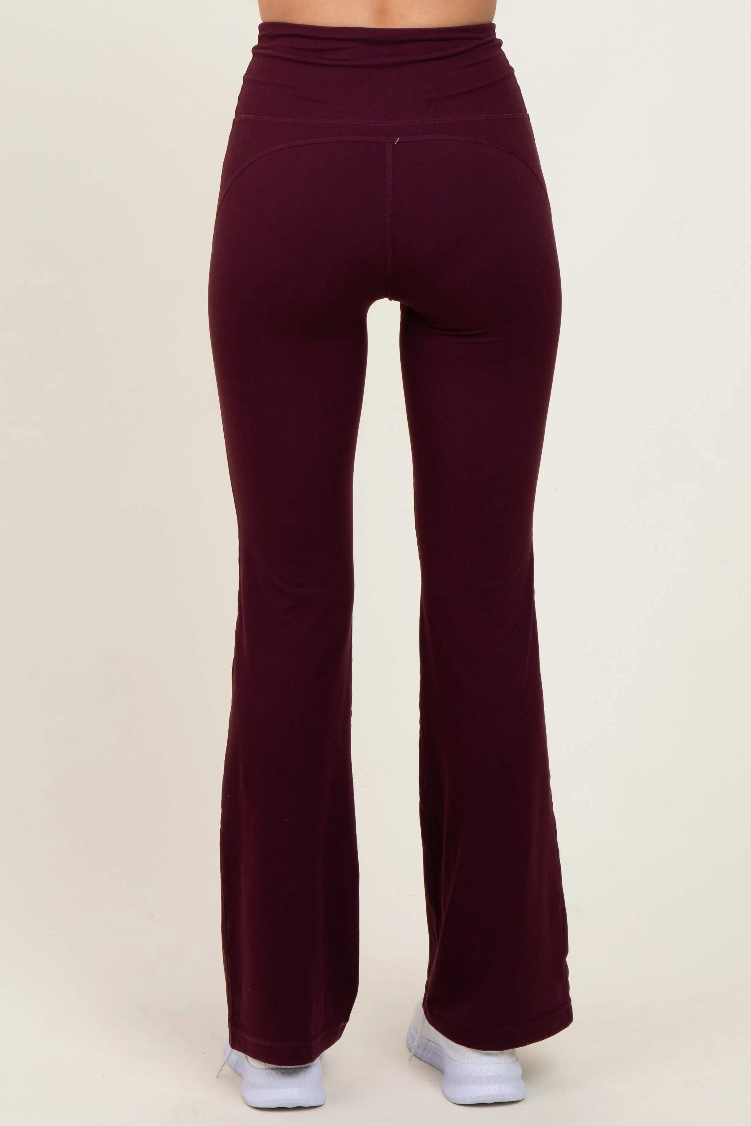 Burgundy Flared Leggings sold by Pinkblush product image thumbnail 4