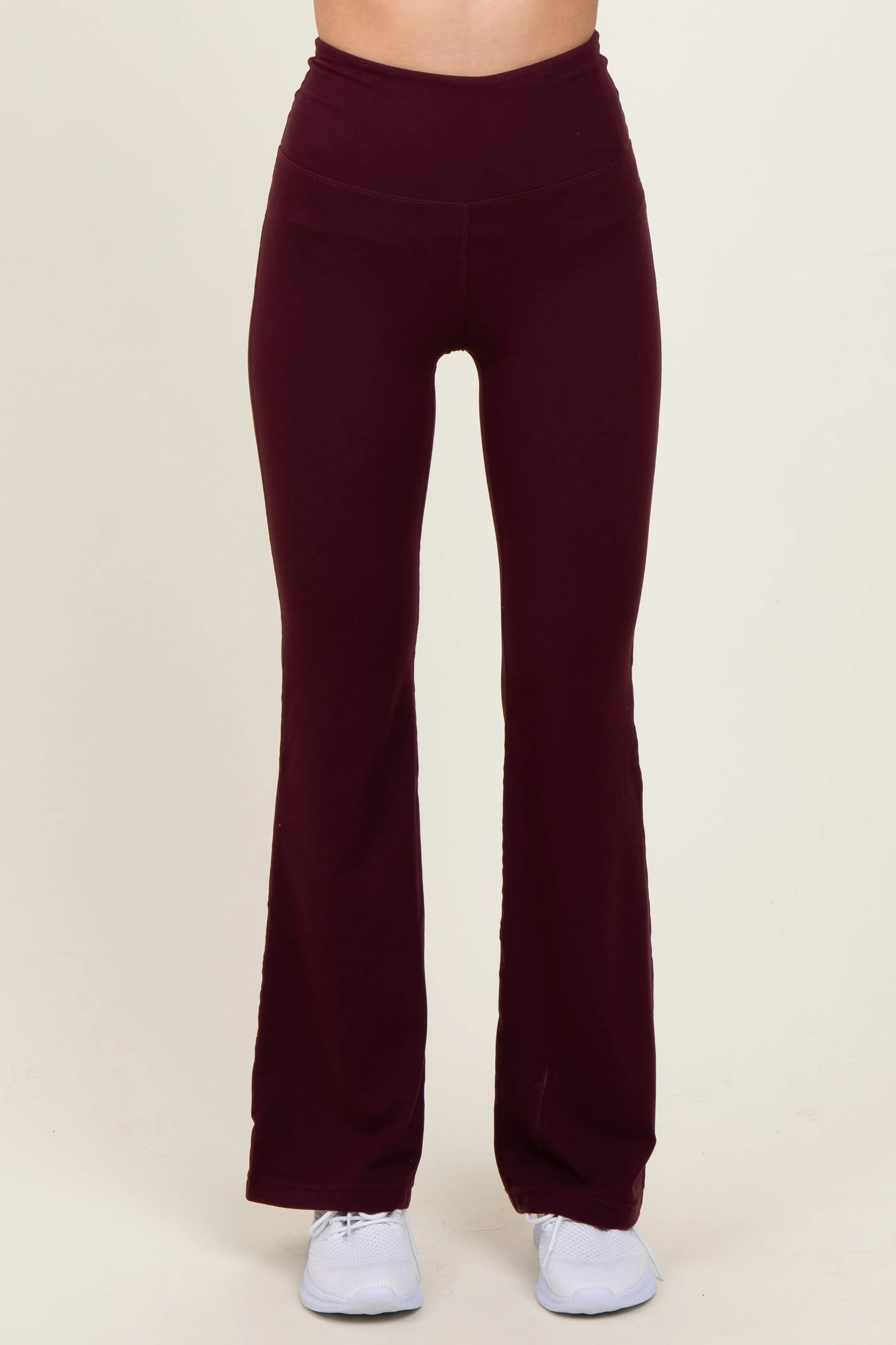 Burgundy Flared Leggings sold by Pinkblush product image thumbnail 2