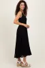 Black Solid Tank Top Lace Skirt Midi Dress sold by Pinkblush