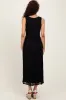 Black Solid Tank Top Lace Skirt Midi Dress sold by Pinkblush