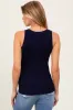 Navy Blue Knit Maternity Tank Top sold by Pinkblush