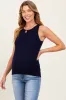 Navy Blue Knit Maternity Tank Top sold by Pinkblush