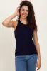 Navy Blue Knit Maternity Tank Top sold by Pinkblush