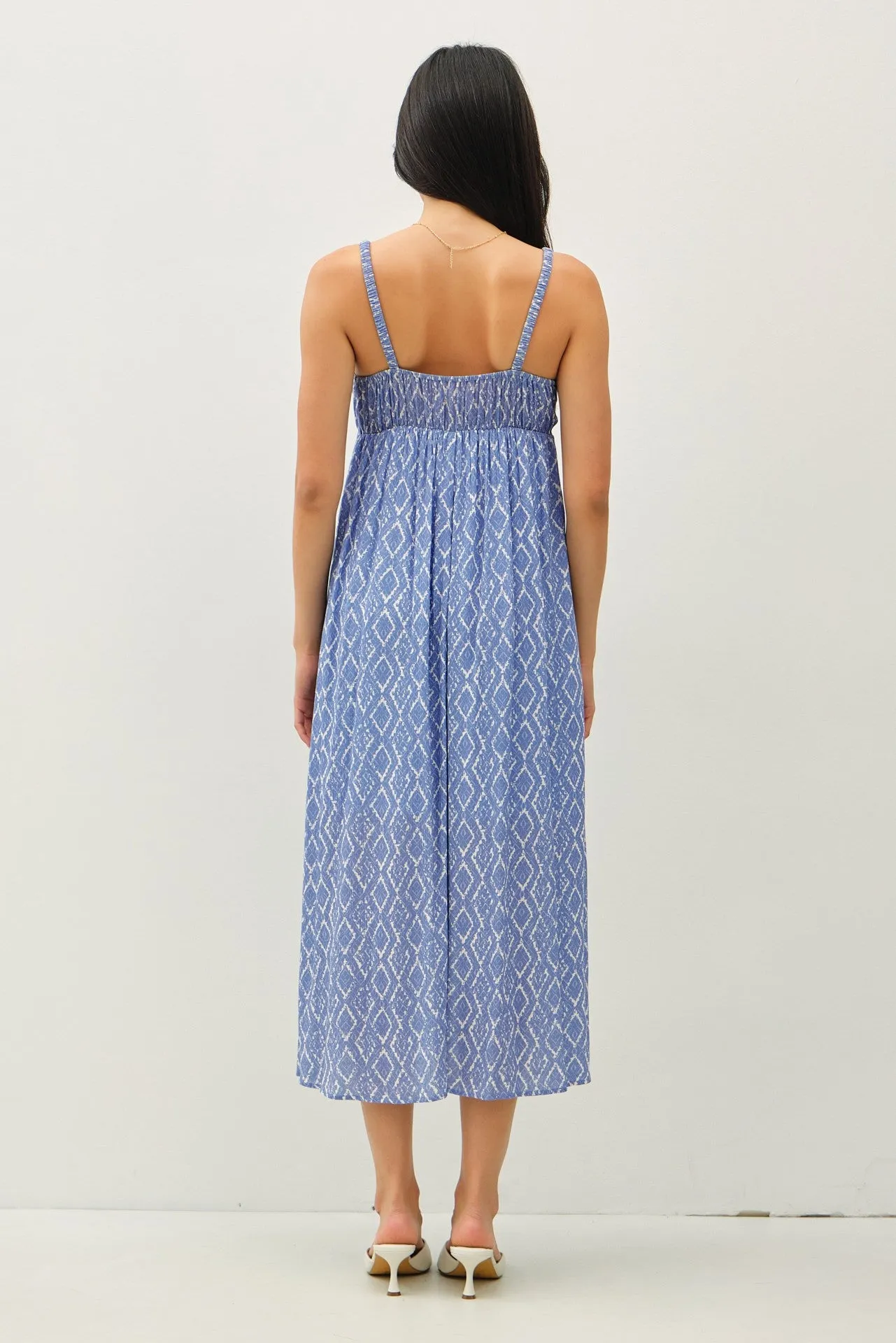 Blue Printed Sleeveless Midi Dress sold by Pinkblush product image thumbnail 3