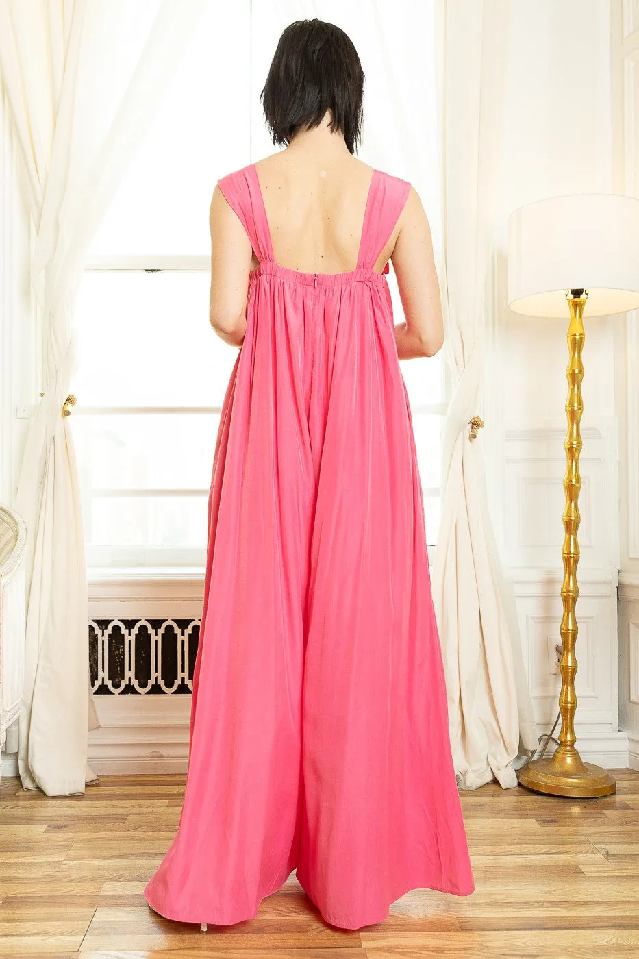 Pink Wide-Leg Sleeveless Bow Tie Straps Jumpsuit sold by Pinkblush product image thumbnail 3