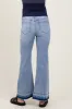 Light Blue Distressed Release Hem Flare Maternity Jeans sold by Pinkblush