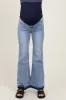Light Blue Distressed Release Hem Flare Maternity Jeans sold by Pinkblush